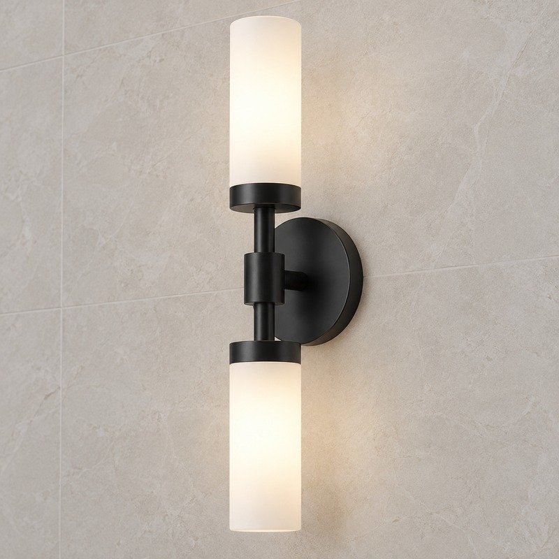 Slate Double Cylinder Wall Sconce