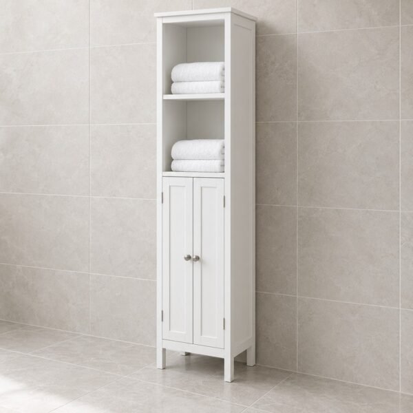 Slim Linen Storage Cabinet
